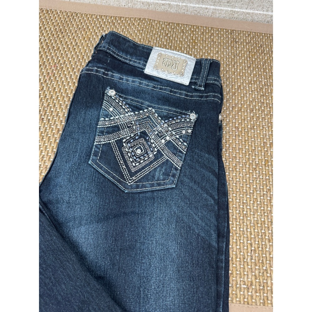 Montana Jeans Rhinestone Embellished Y2K Style Low Rise Skinny 9/10 Dark Wash - Picture 3 of 6